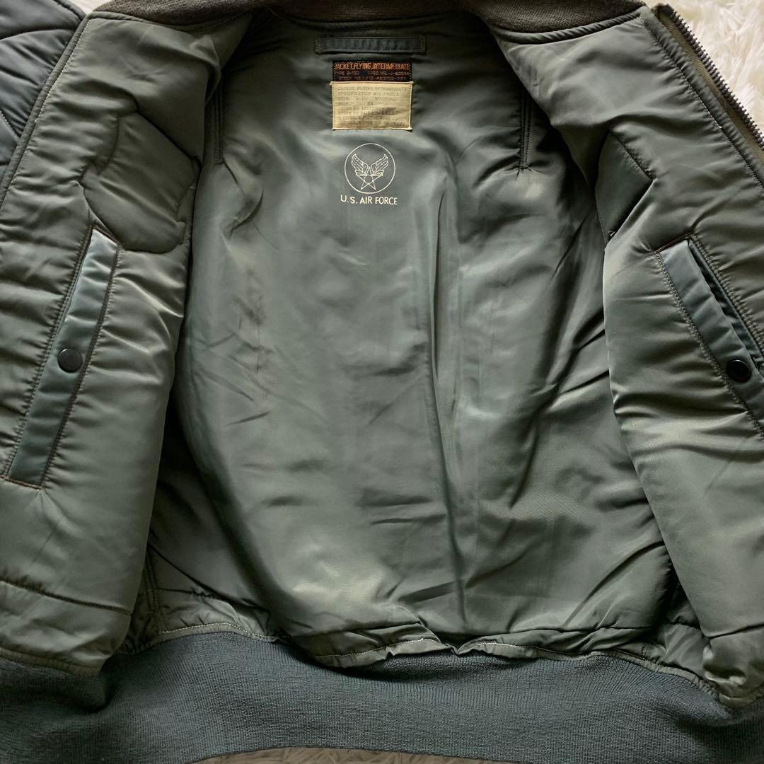 美品■バズリクソンズ フライトジャケット B-15D ワッペン　グリーン　38