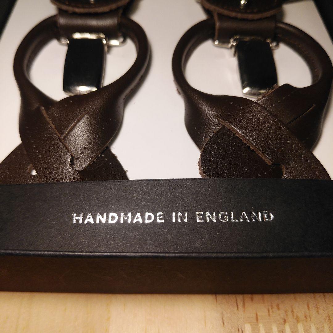 【新品未使用】五大陸＋アルバートサーストン　サスペンダー　ベージュ　英国製