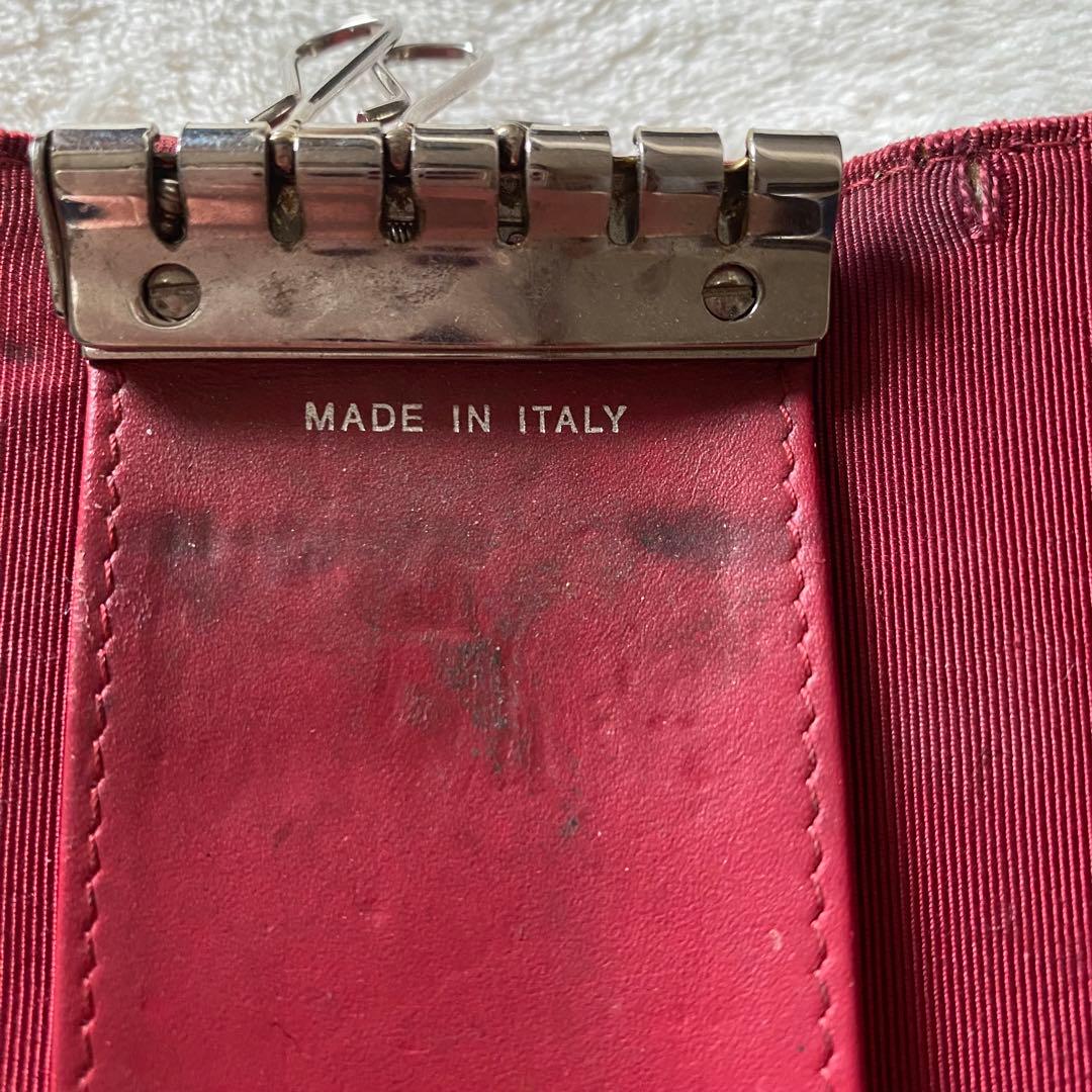 CHANEL レザー キーケース　シャネル　赤　キャビアスキン　マトラッセ