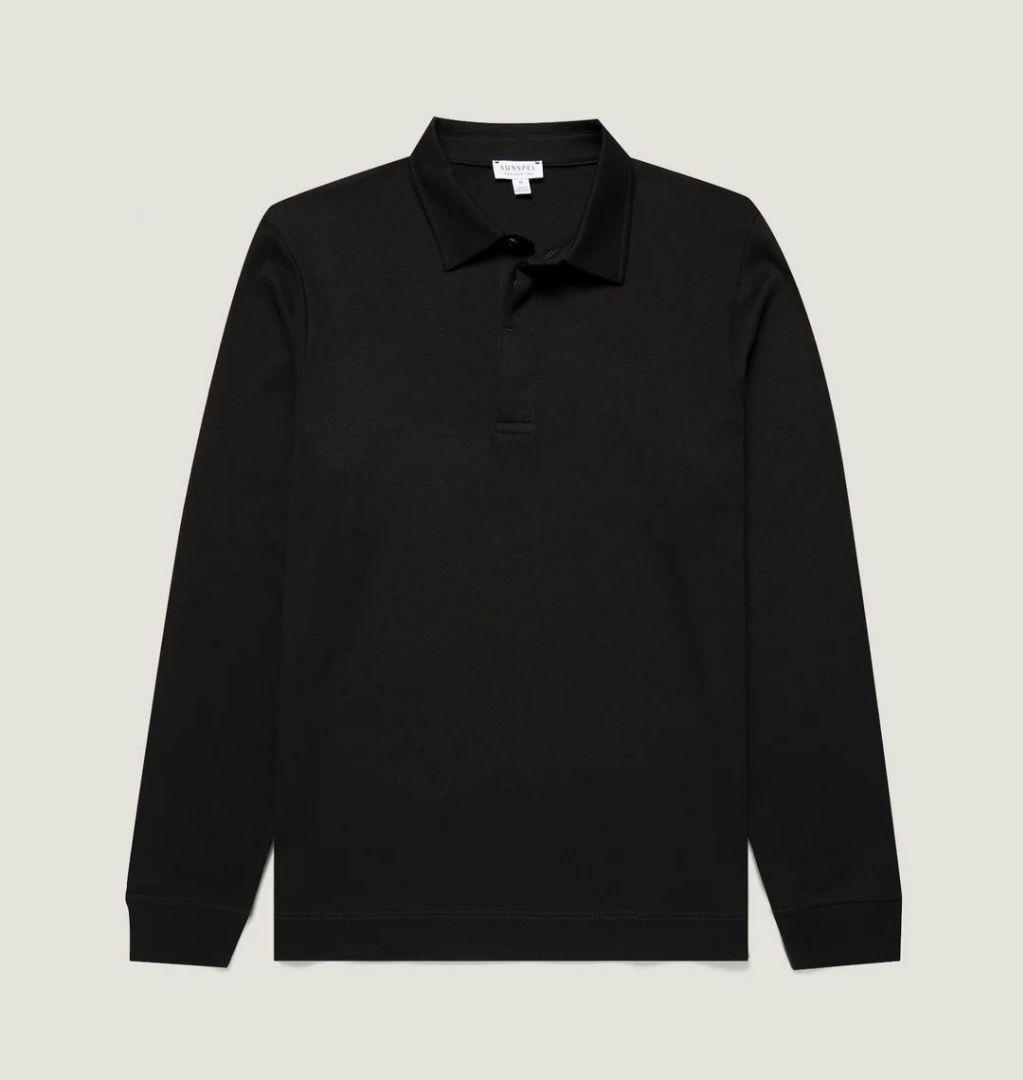 SUNSPEL ヘビーウェイト　ラグビー　ポロシャツ ブラック　Lサイズ