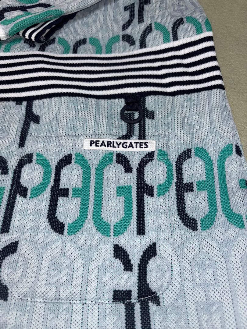 （新品）パーリーゲイツ、アモッサロゴ クサリ柄、ニットワンピース、サイズ0