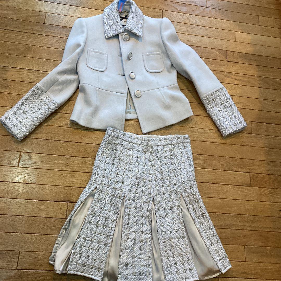 ツーピース　ブルマリン　ツイード