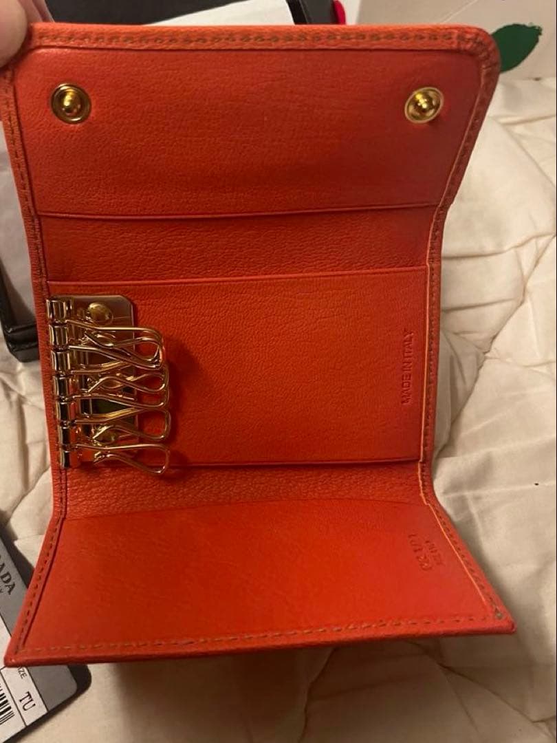 PRADA PORTACHIAVI 6 GANC1 オレンジキーケース⭐︎新品⭐︎