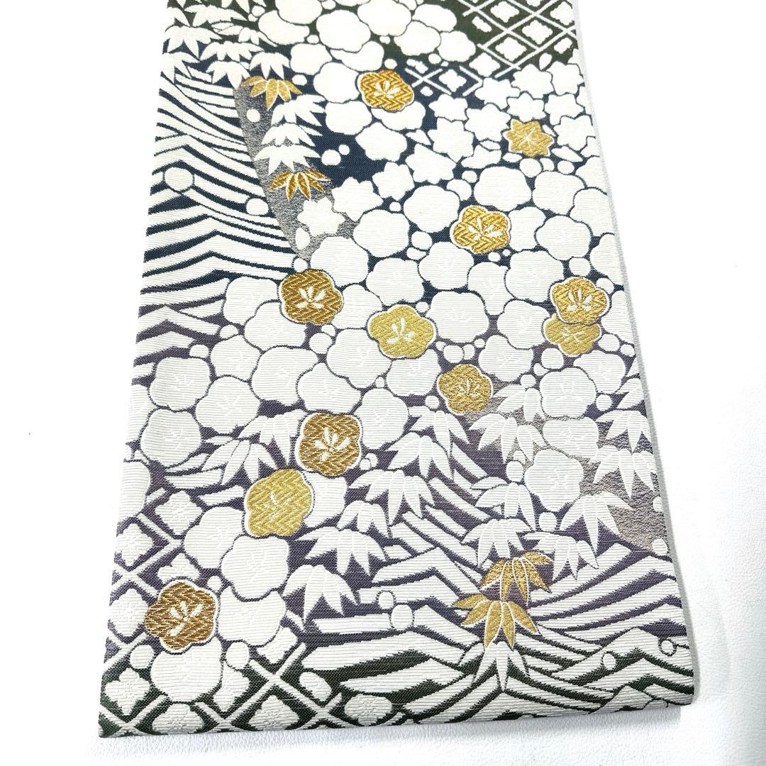 専用帯6127 ●高級 正絹 六通 袋帯 竹 梅