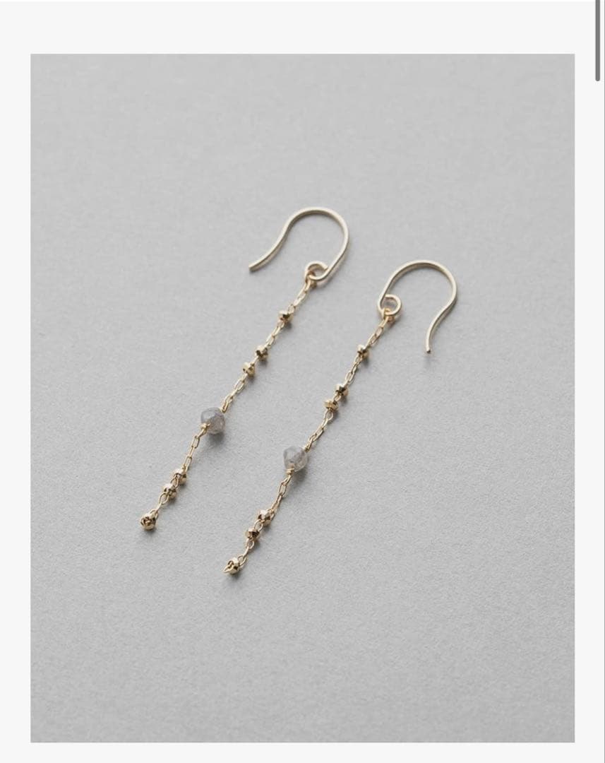 ete グレイン　ピアス　グレーダイヤモンド