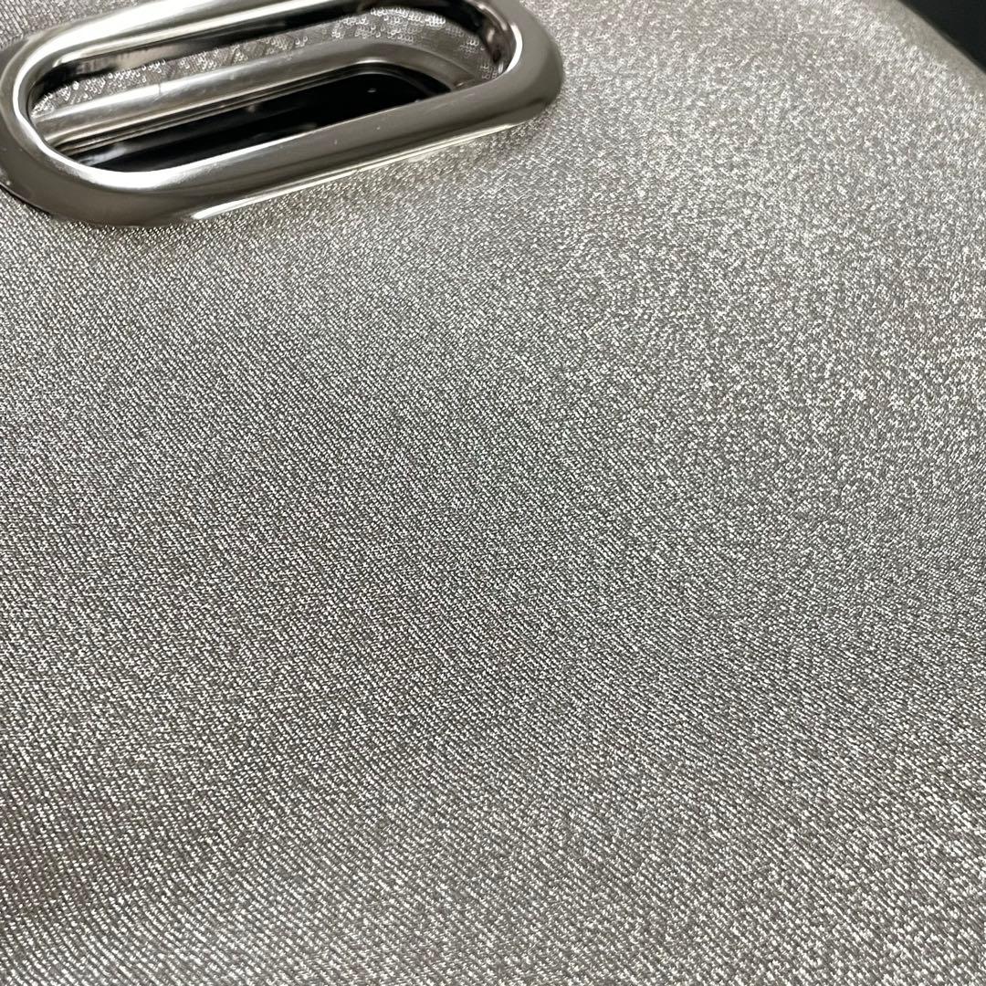 帯帯リメイク3wayバッグ　和装バッグ　シルバーと紫の蜀江文　チェーン付