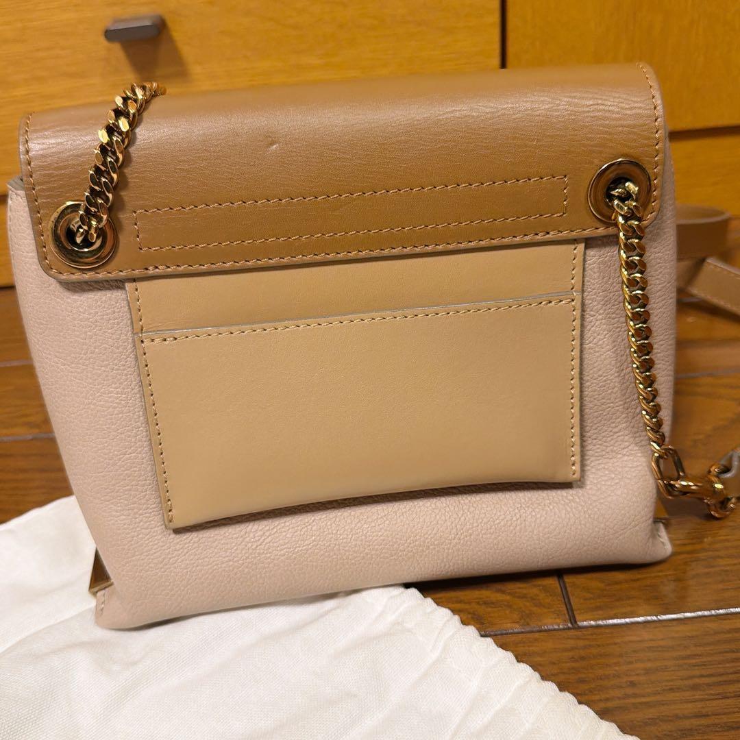 クロエ　クレア　ショルダーバッグ　ベージュ バイカラー