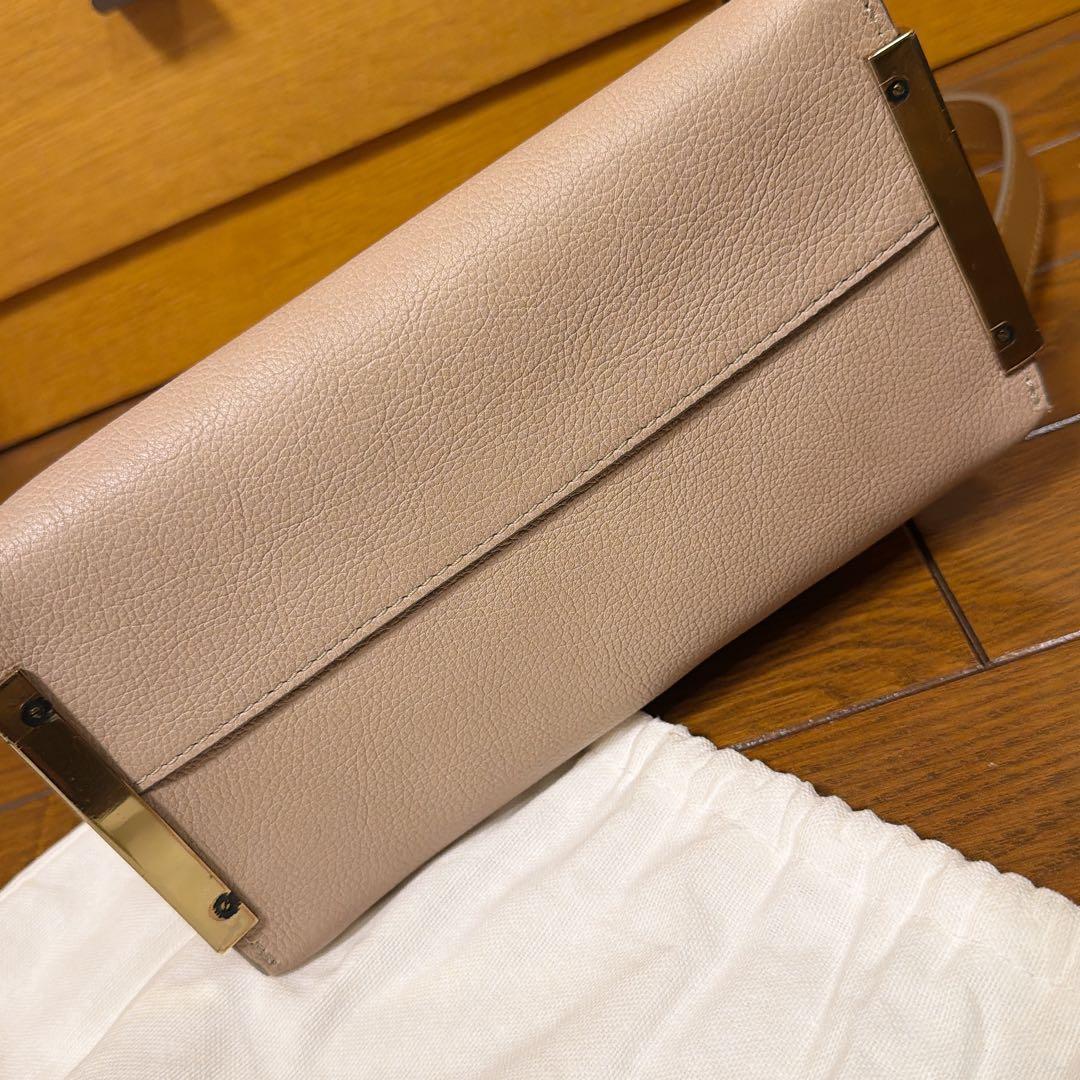 クロエ　クレア　ショルダーバッグ　ベージュ バイカラー