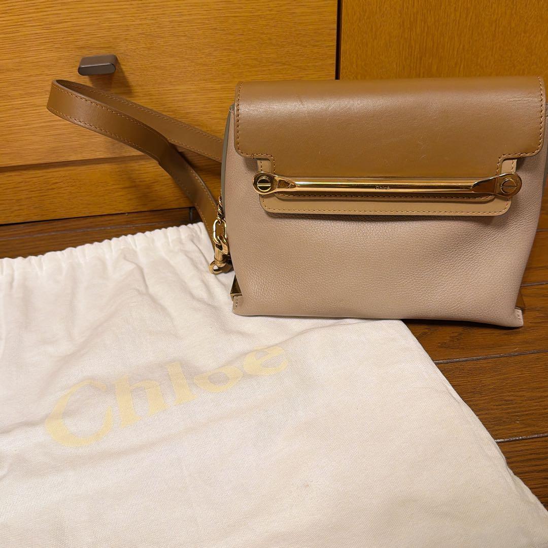 クロエ　クレア　ショルダーバッグ　ベージュ バイカラー