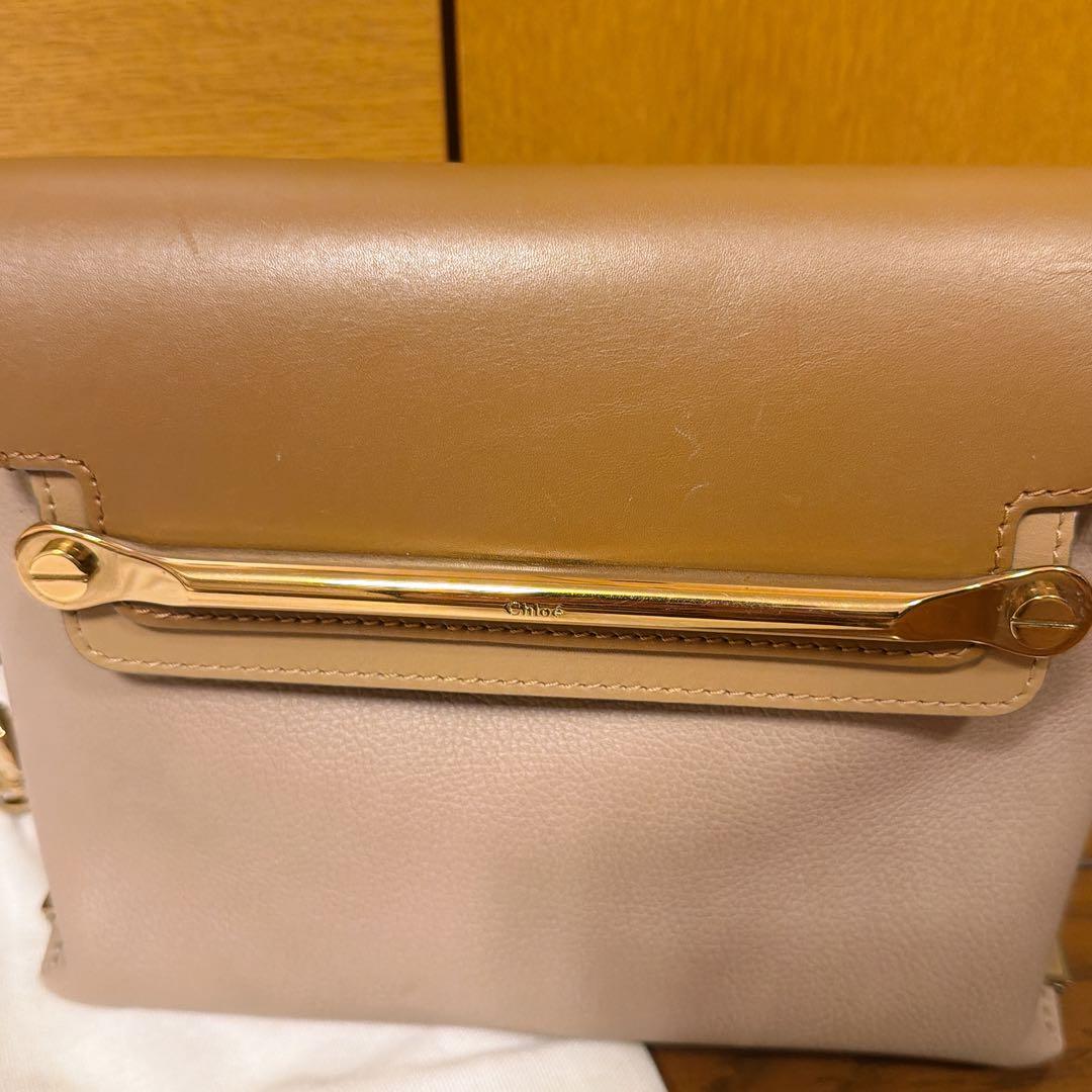 クロエ　クレア　ショルダーバッグ　ベージュ バイカラー