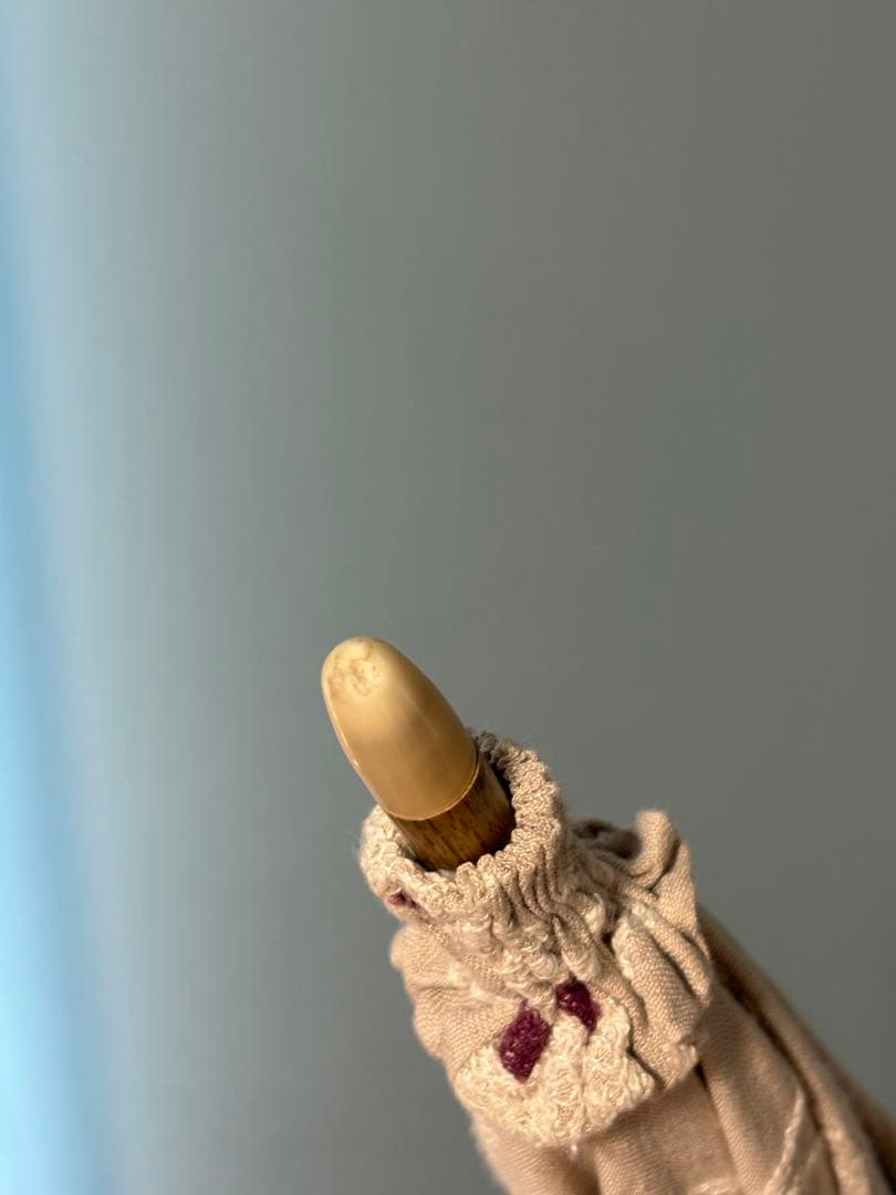 イイダ傘店　日傘　ぶどうパン柄　刺繍　シミ・カケあり