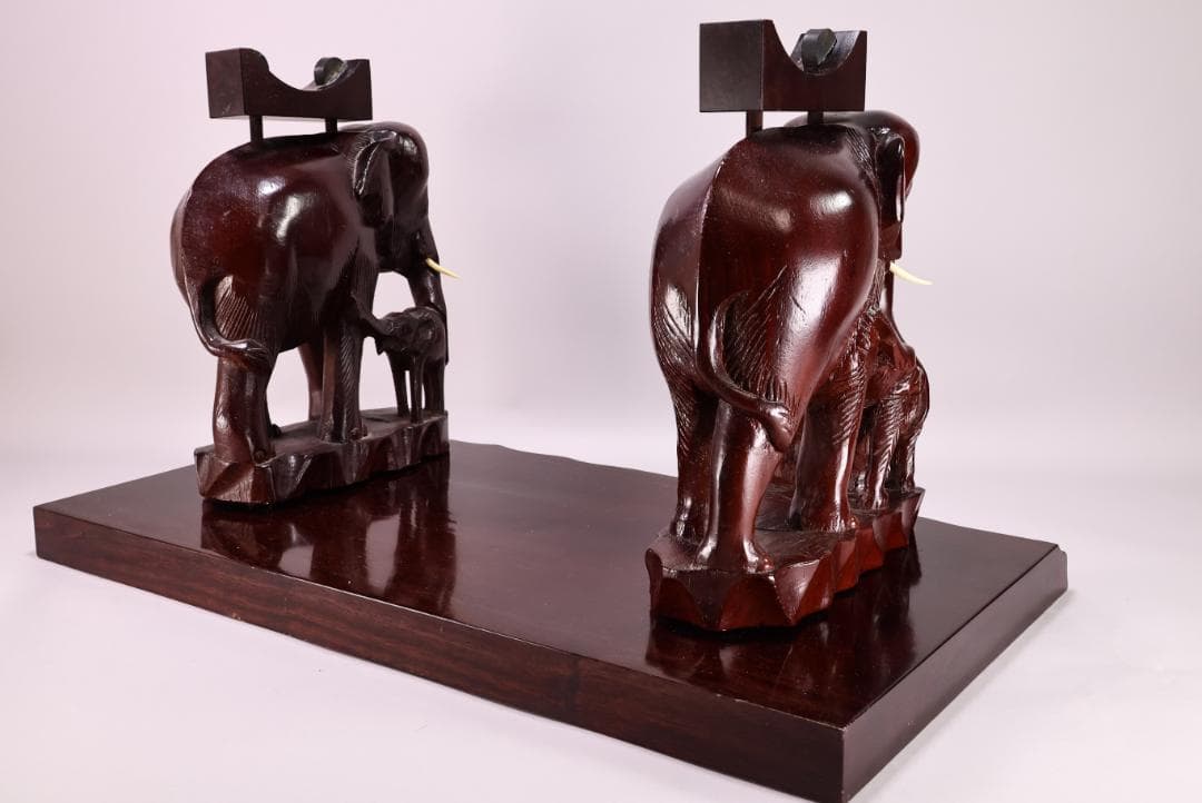 平尾　國幸　唐木製　象牙台　飾台　象形彫刻　武具　火縄銃 台 BJ180