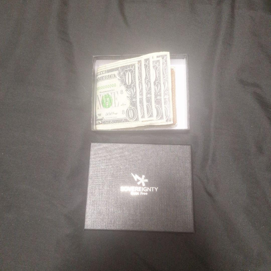 \"Debt Free Stained Money\" アメリカドル 2つ折り財布