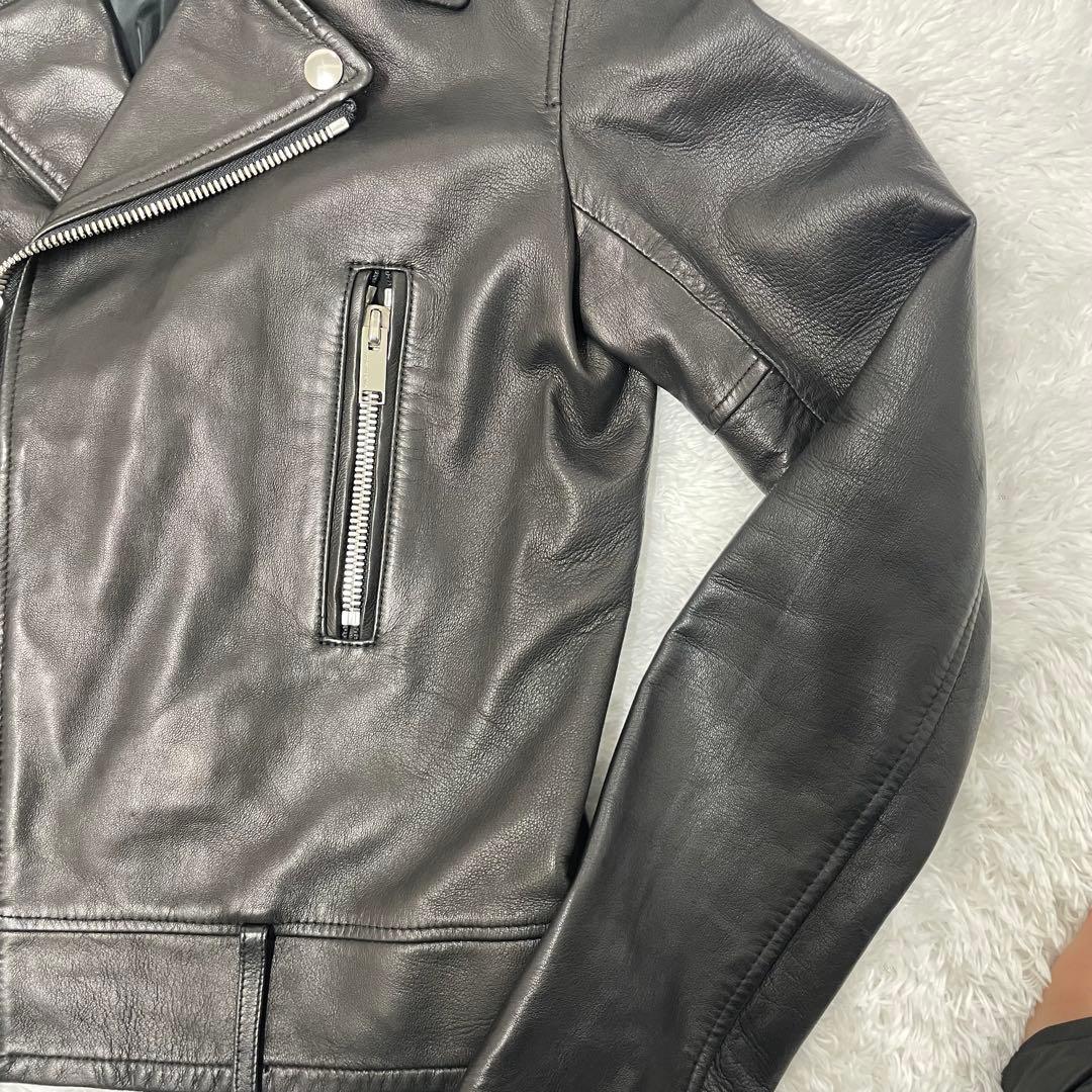 美品✨アッパーハイツ　1 ラムレザー　ライダースジャケット　黒　羊革