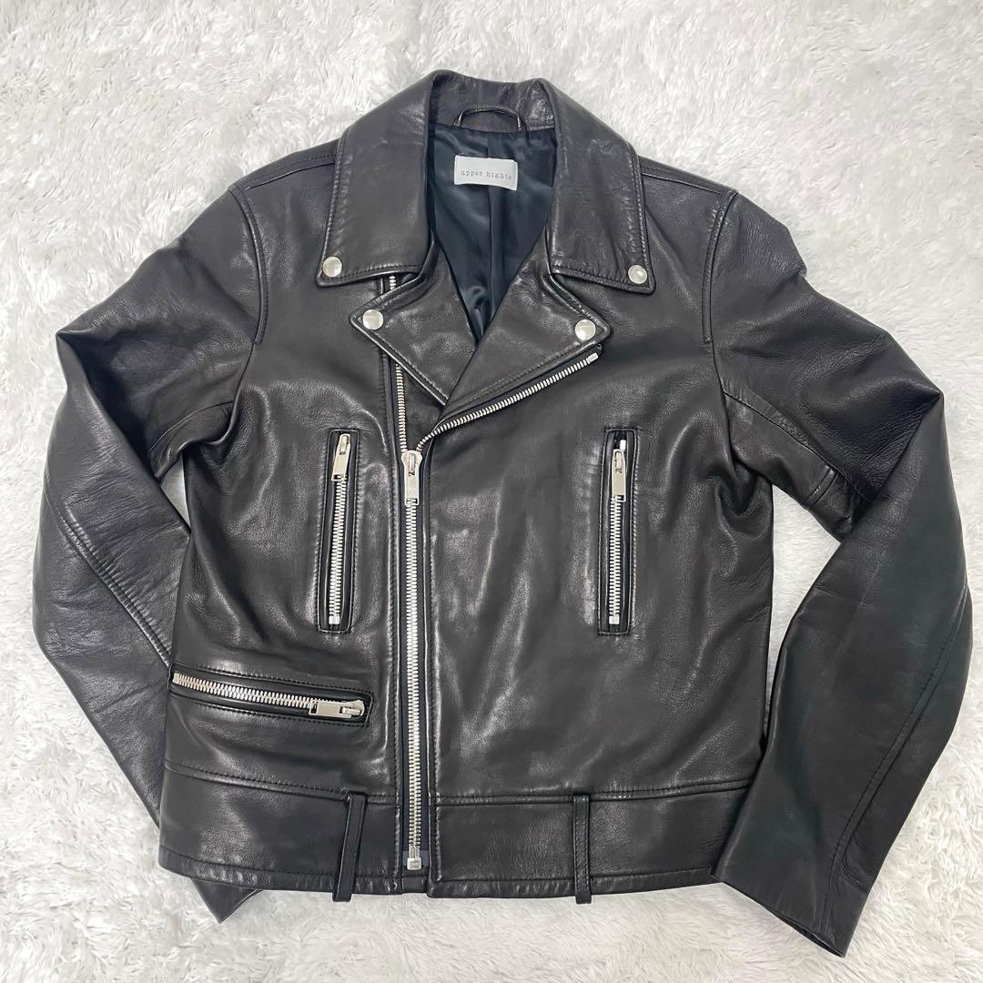 美品✨アッパーハイツ　1 ラムレザー　ライダースジャケット　黒　羊革