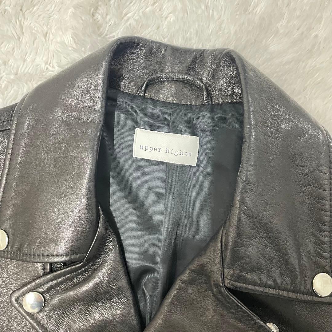 美品✨アッパーハイツ　1 ラムレザー　ライダースジャケット　黒　羊革