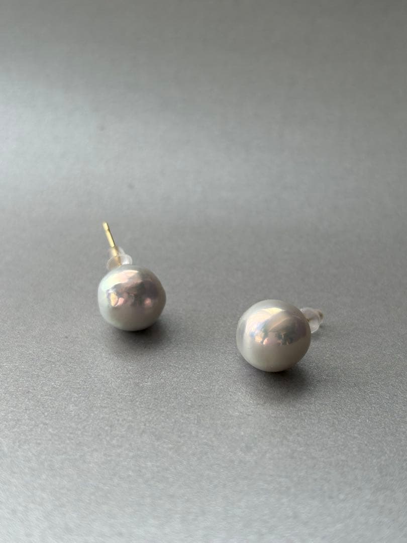 バロックパールピアスメタリックドロップ