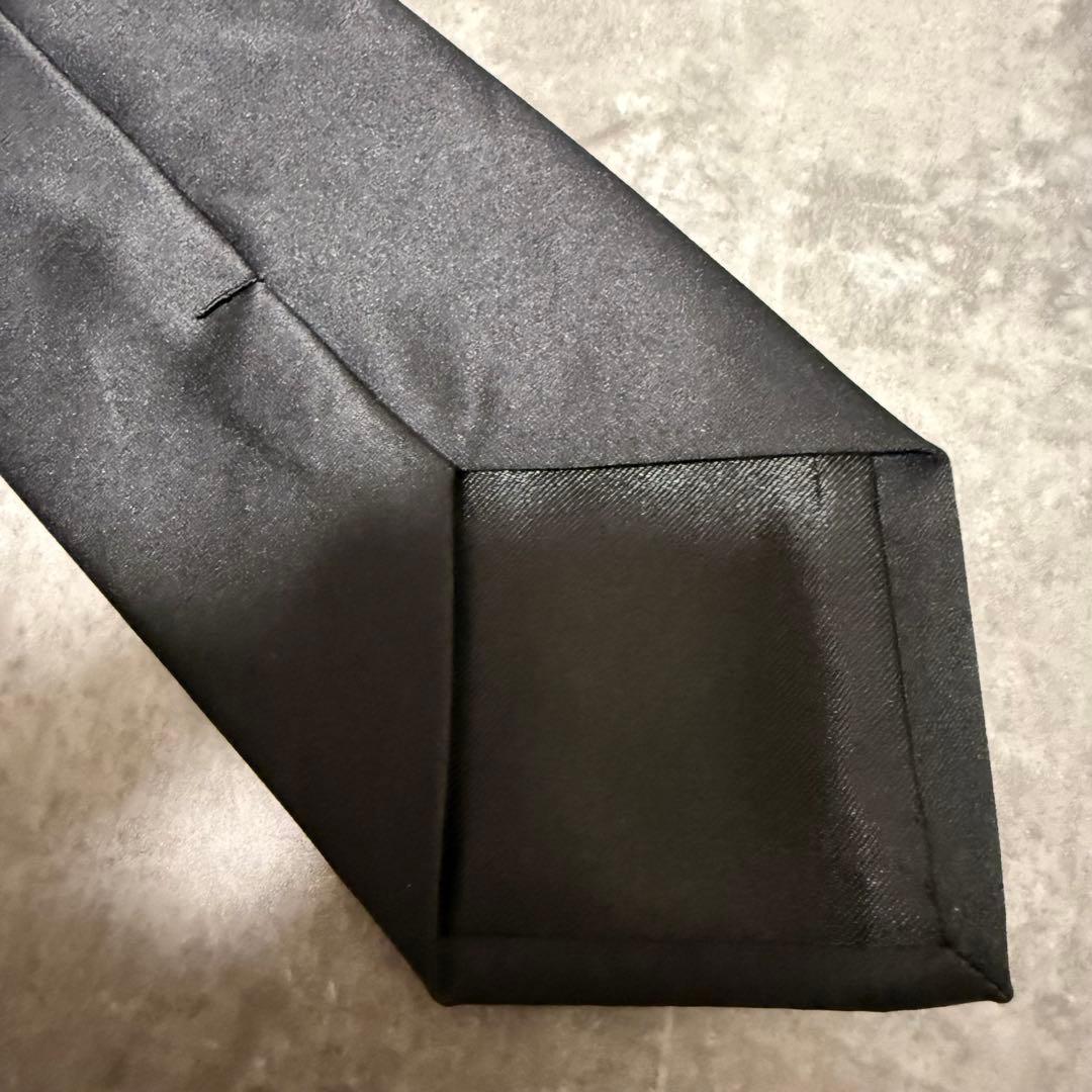 【✨極美品✨】Dunhill ダンヒル ネクタイ ソリッド 無地 光沢 ブラック