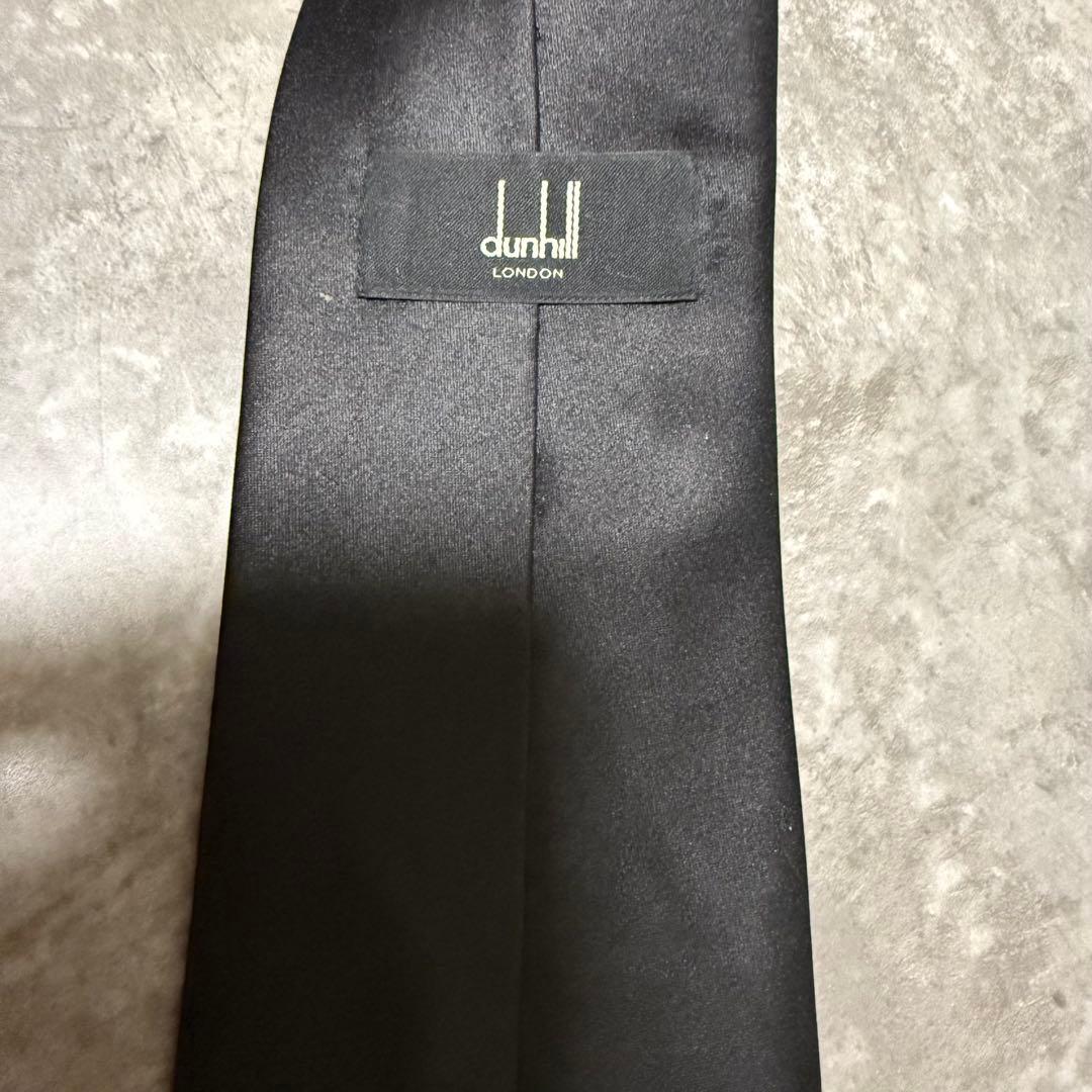 【✨極美品✨】Dunhill ダンヒル ネクタイ ソリッド 無地 光沢 ブラック