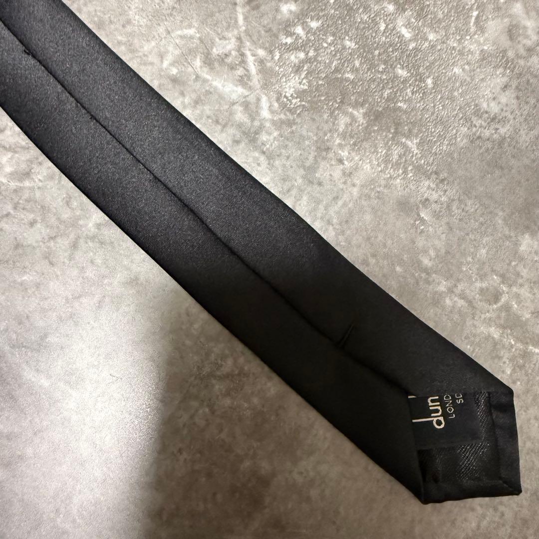 【✨極美品✨】Dunhill ダンヒル ネクタイ ソリッド 無地 光沢 ブラック