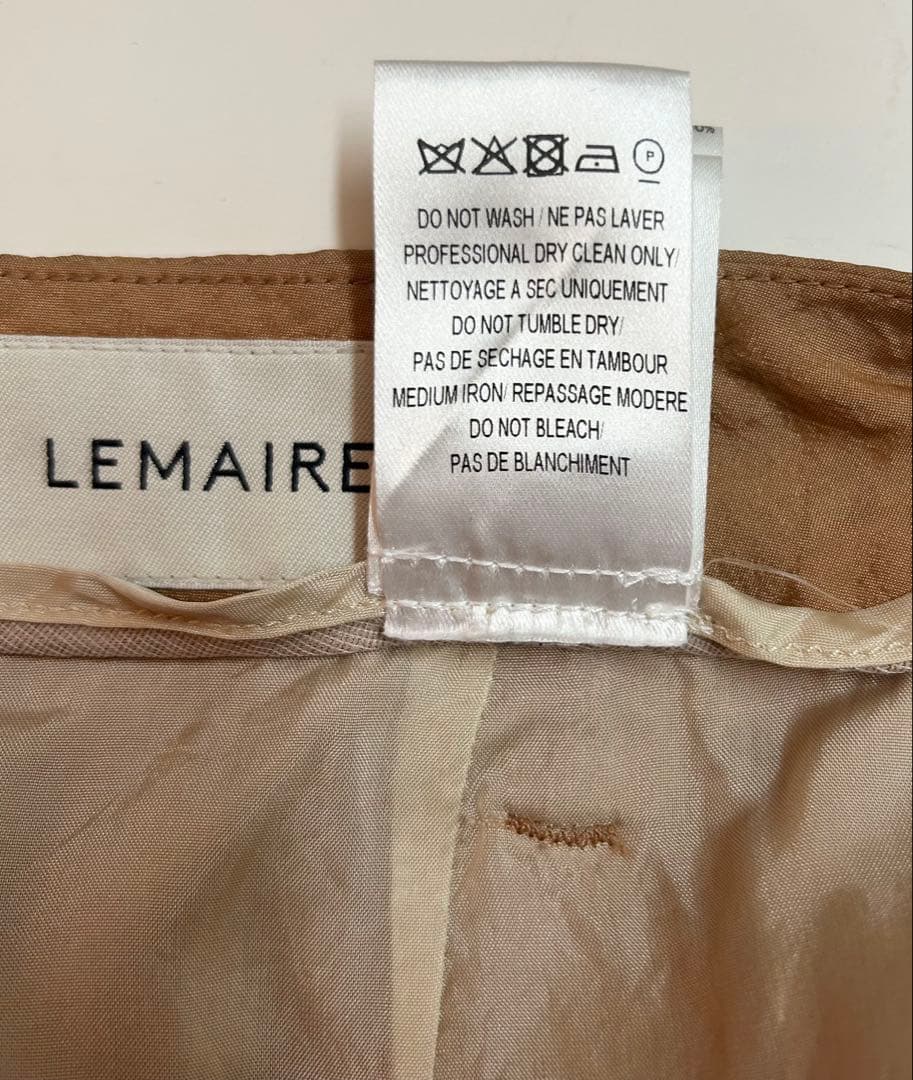 LEMAIRE ルメール ベルト付き パンツ ベージュ 38サイズ