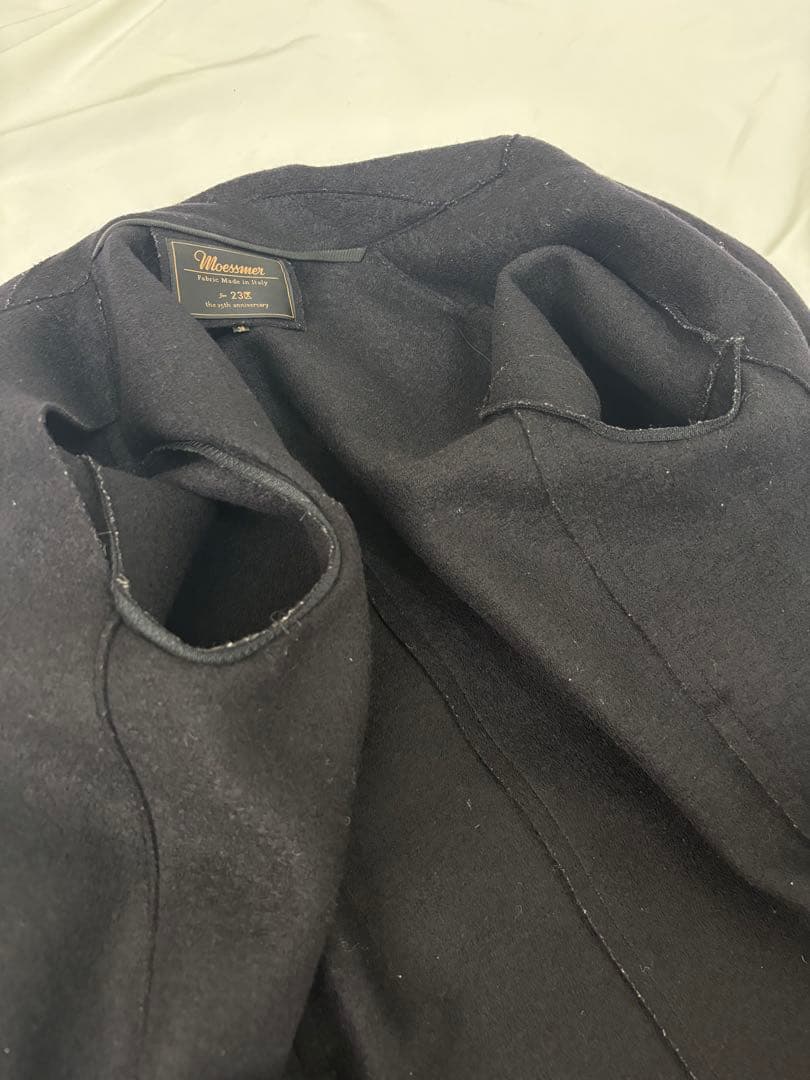 希少 23区 Moessmer ダブルチェスターコート ベルト リバー M 黒