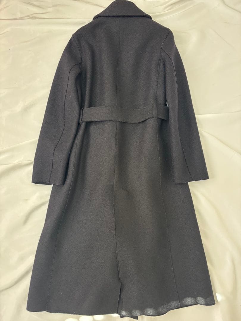 希少 23区 Moessmer ダブルチェスターコート ベルト リバー M 黒