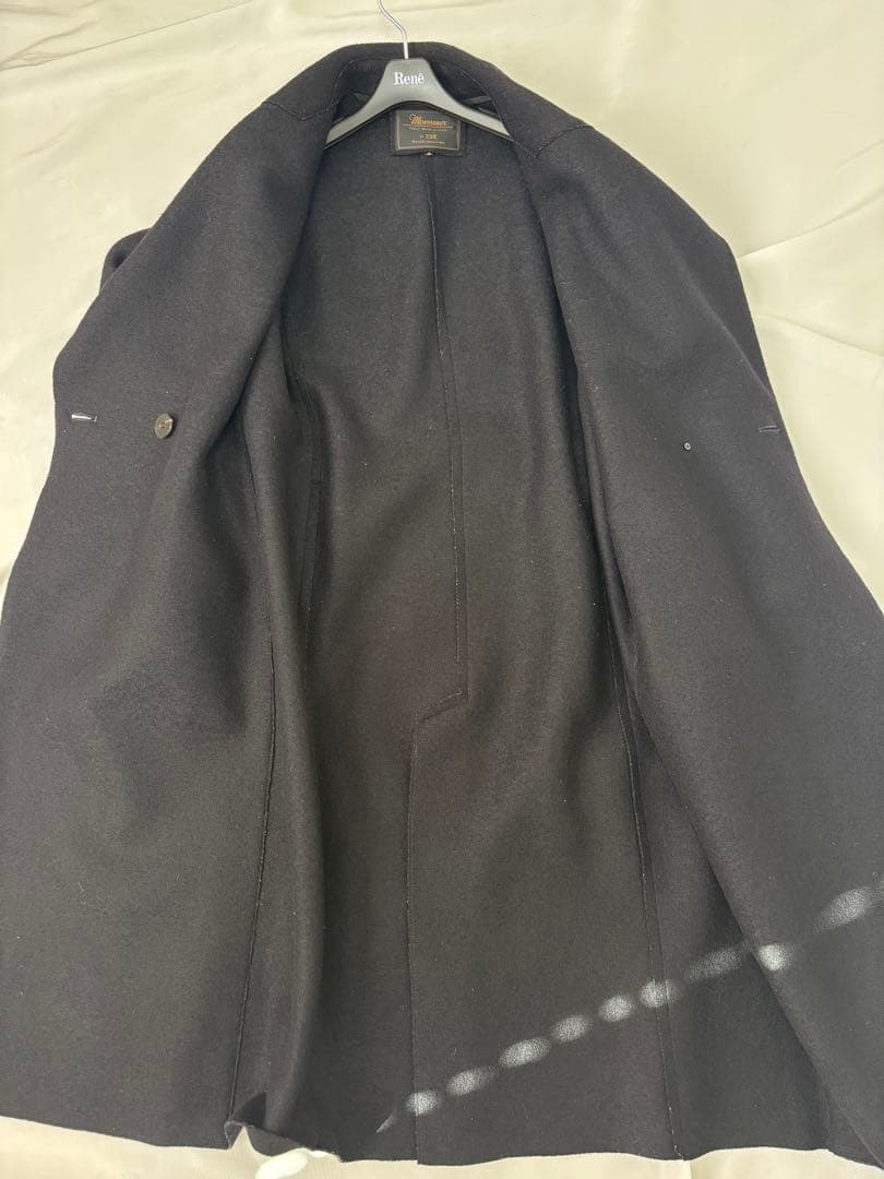 希少 23区 Moessmer ダブルチェスターコート ベルト リバー M 黒