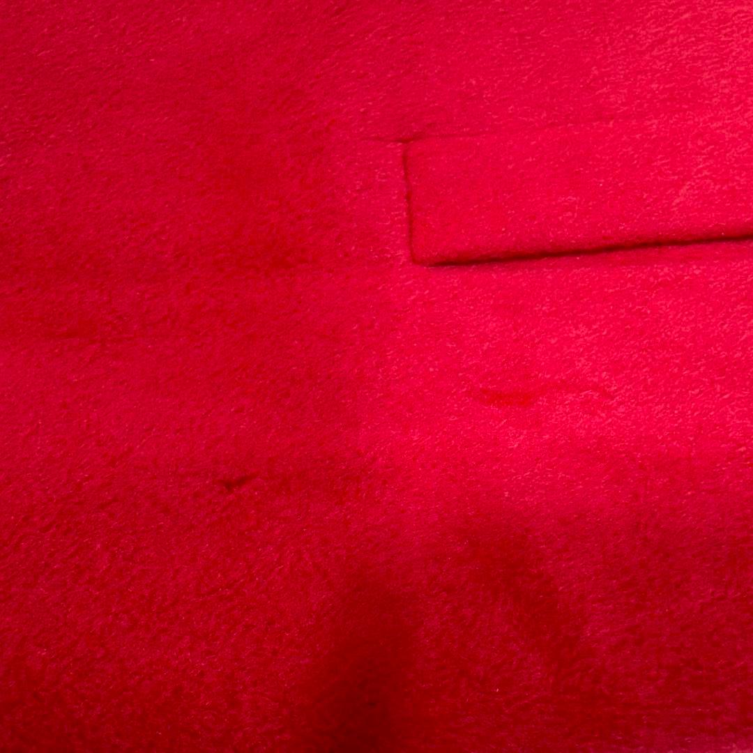 BURBERRY バーバリー アンゴラ100％ 赤色 金ボタン 比翼コート