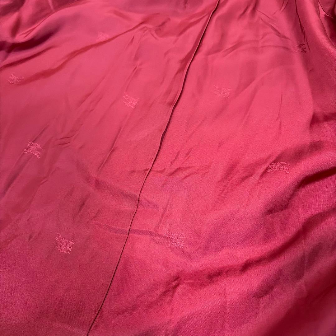 BURBERRY バーバリー アンゴラ100％ 赤色 金ボタン 比翼コート