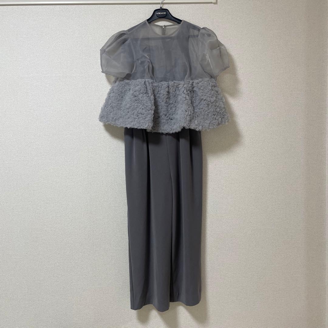 ANDRESD nianaスウェルペプラムセットアップパンツドレス グレー M