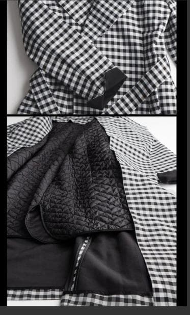 ★JENNEジェンヌ★ギンガムチェック・ロングトレンチコート撥水素材Mサイズ