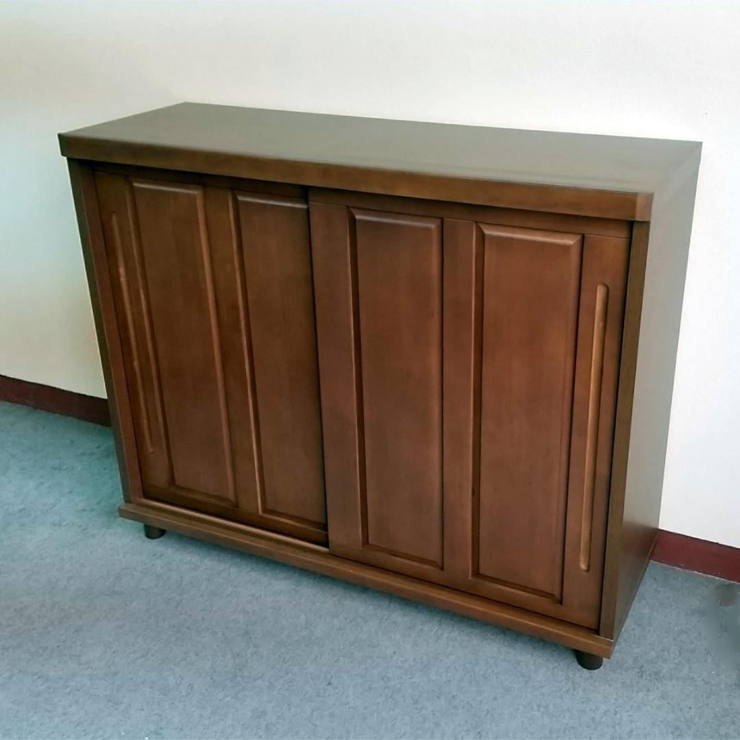 下駄箱 引戸 幅120cm 日本製 シューズボックス ランタナ120 ブラウン