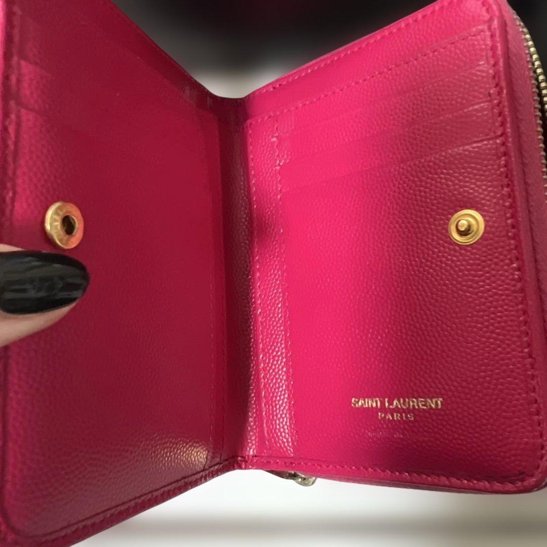 SAINT LAURENT ピンク 二つ折り財布