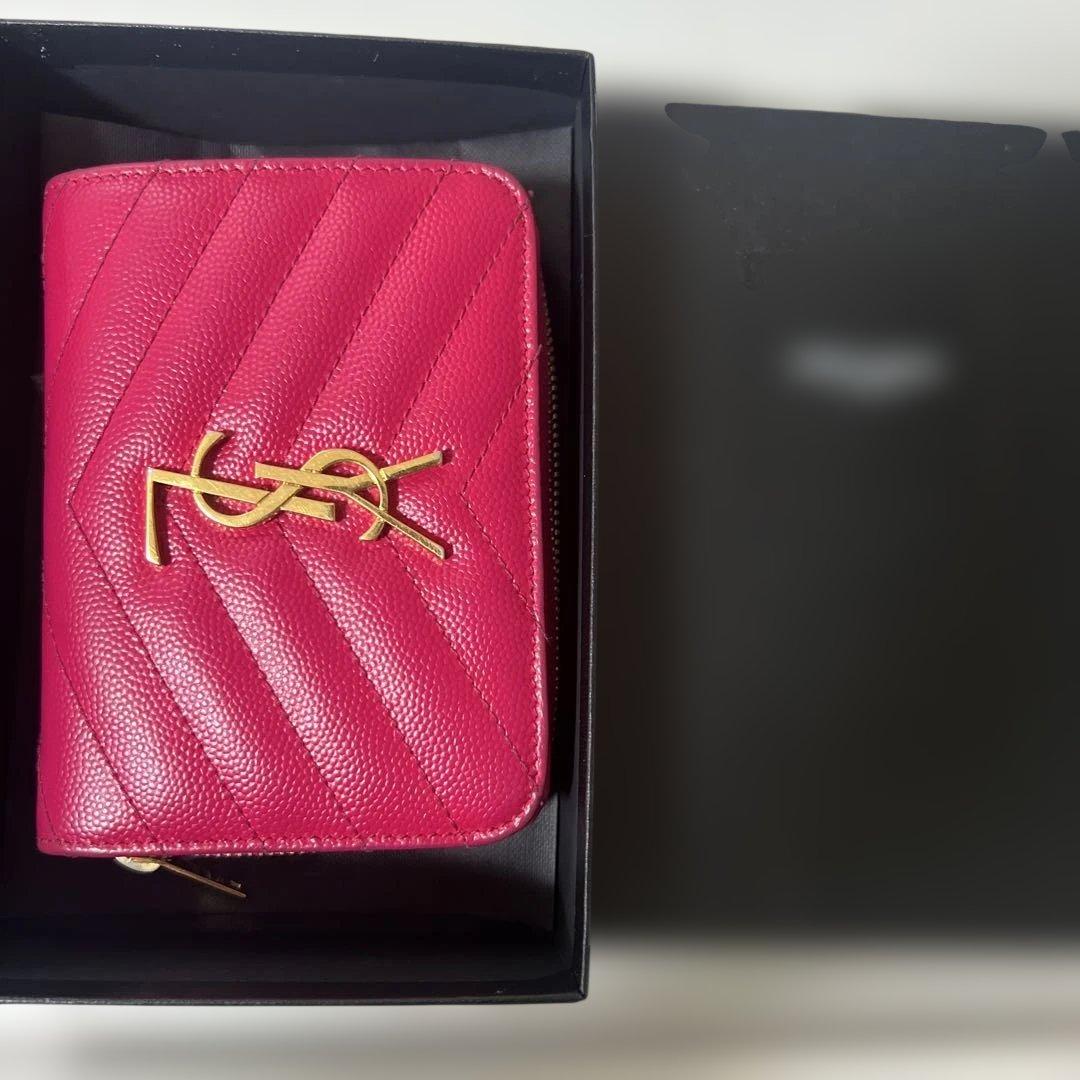SAINT LAURENT ピンク 二つ折り財布