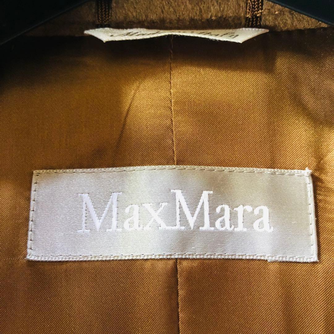 未使用✨マックスマーラ ロングコート 女優襟 ダブル 銀タグ キャメル 38