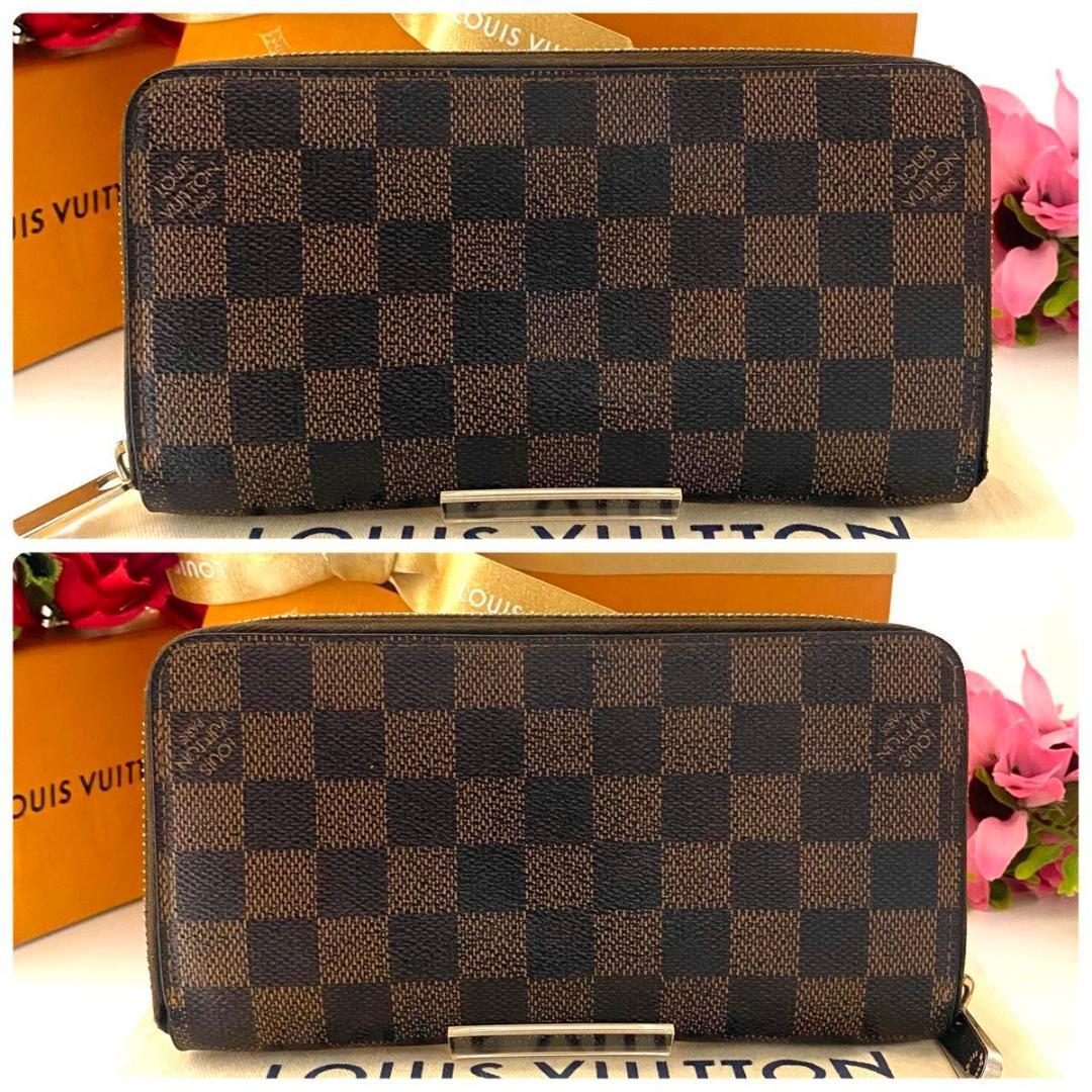 ルイ ヴィトン◎ダミエ ジッピーウォレット ラウンドファスナー 長財布 エベヌ