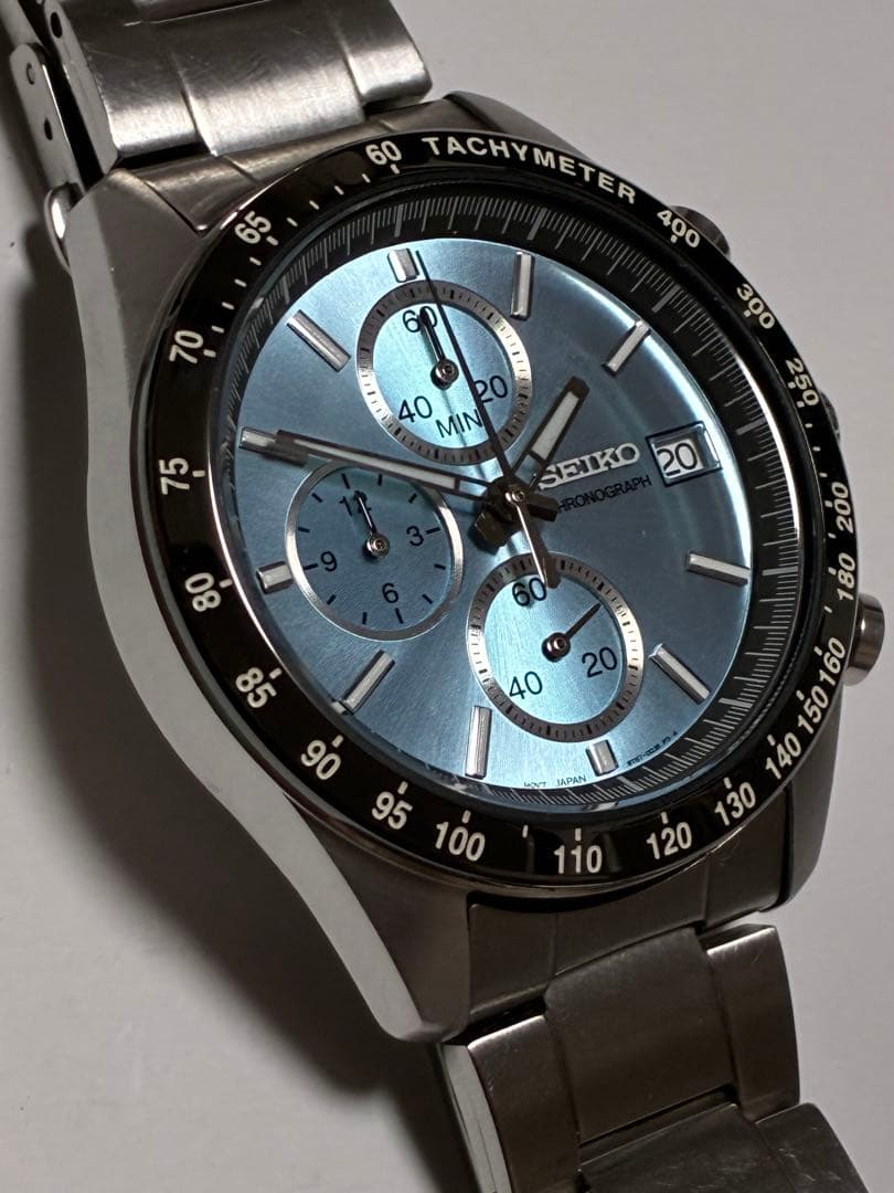 セイコー　スカイブルー　クロノグラフ　メンズ腕時計