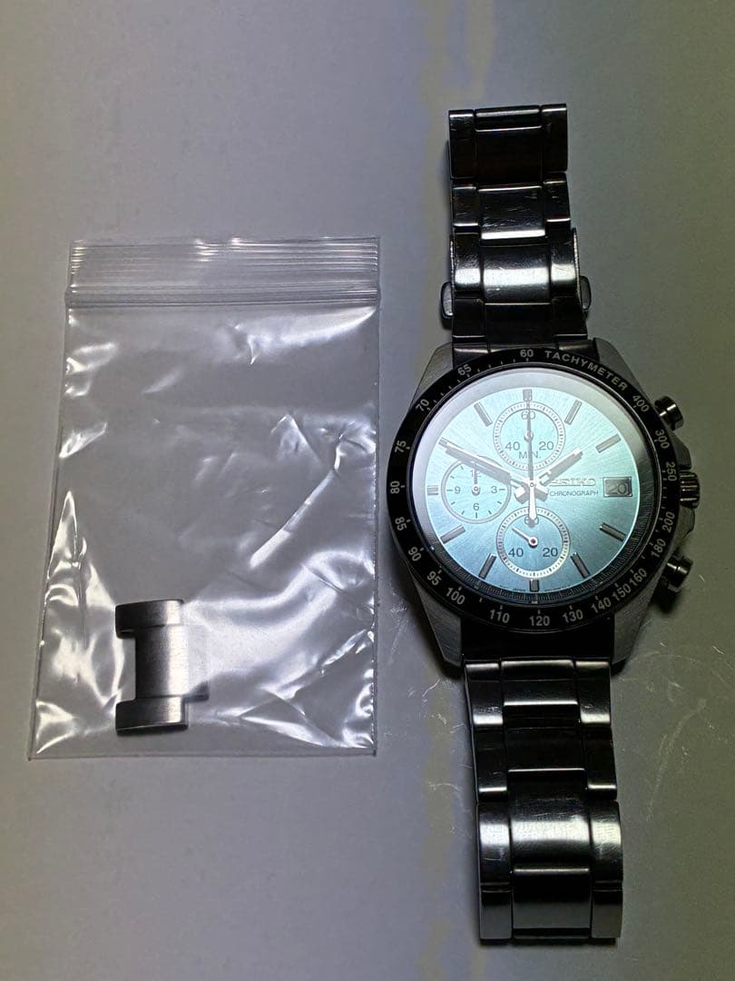 セイコー　スカイブルー　クロノグラフ　メンズ腕時計