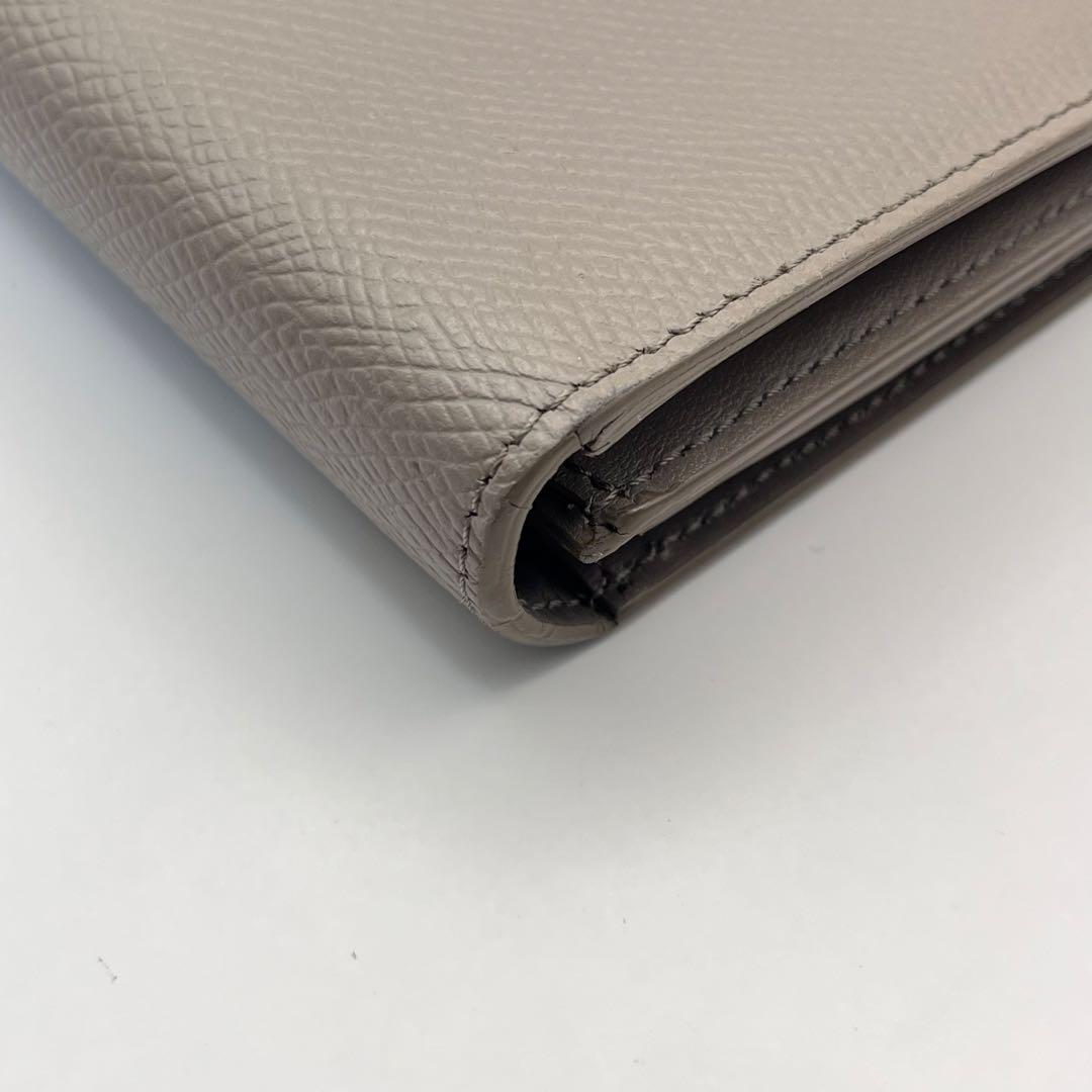 CELINE セリーヌ レザー ストラップ ラージ ウォレット グレージュ