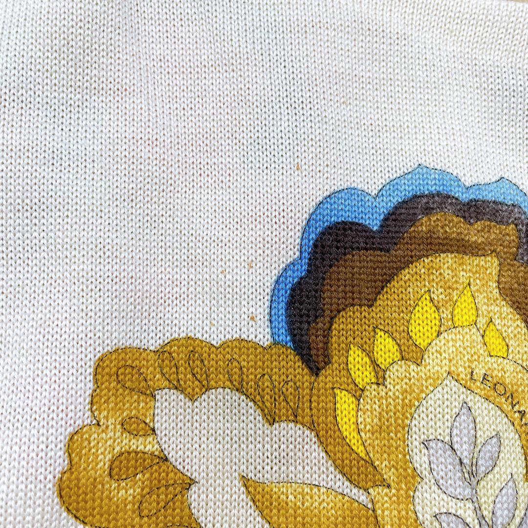 レオナール シルク混 ロングスリーブカットソー マルチカラー 花柄 L