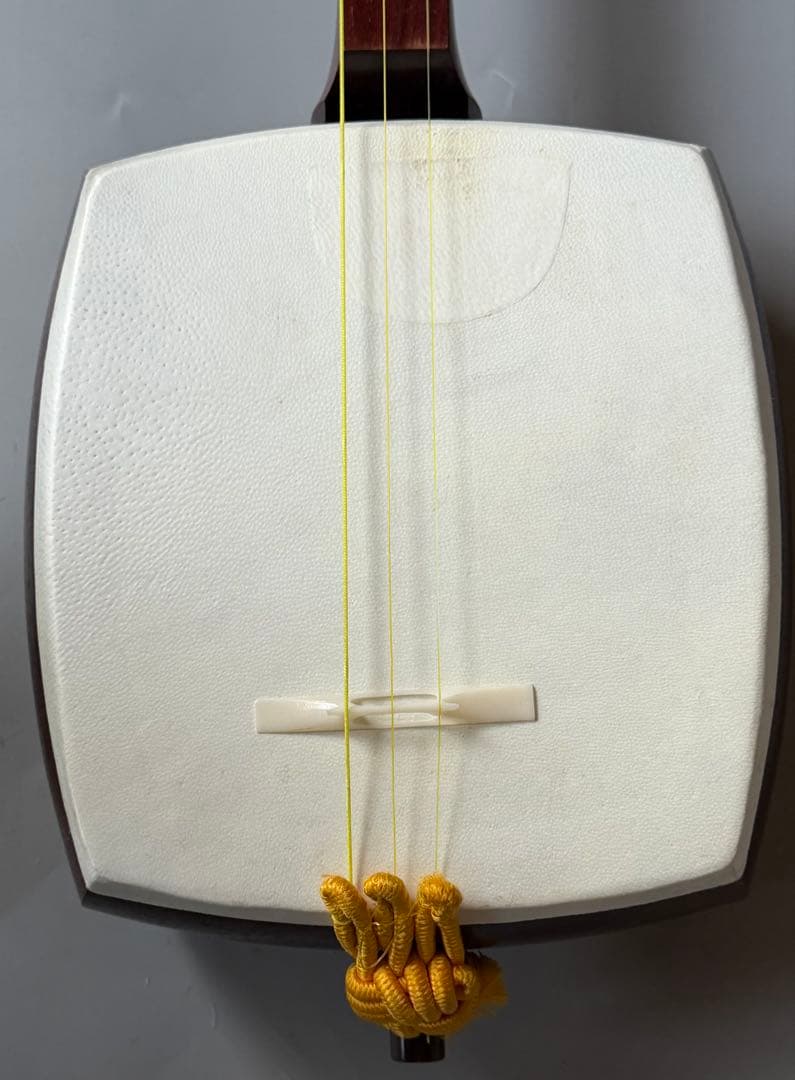 三味線　中竿　東サワリ　皮破れ無し　撥・ハードケースなど付属品多数