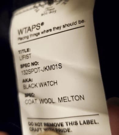 WTAPS BLACK WATCH COAT ピーコート L