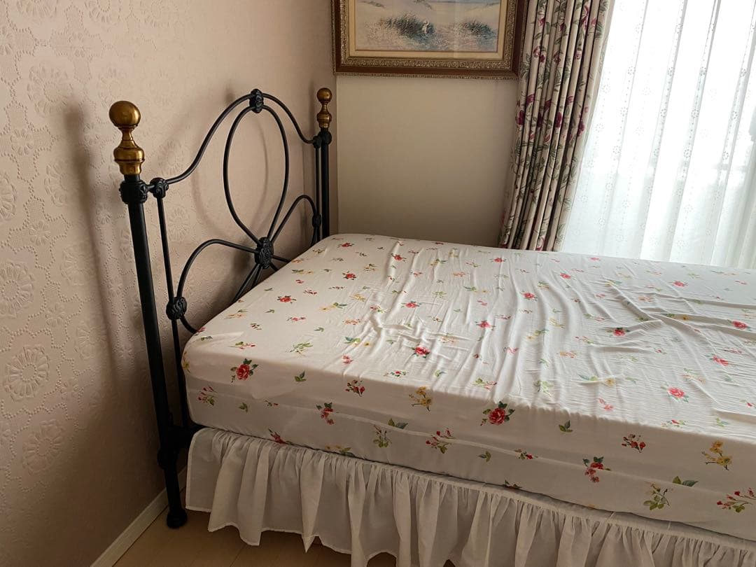 LAURA ASHLEY ローラアシュレイ セミダブルベッドアイアンオマケ付き