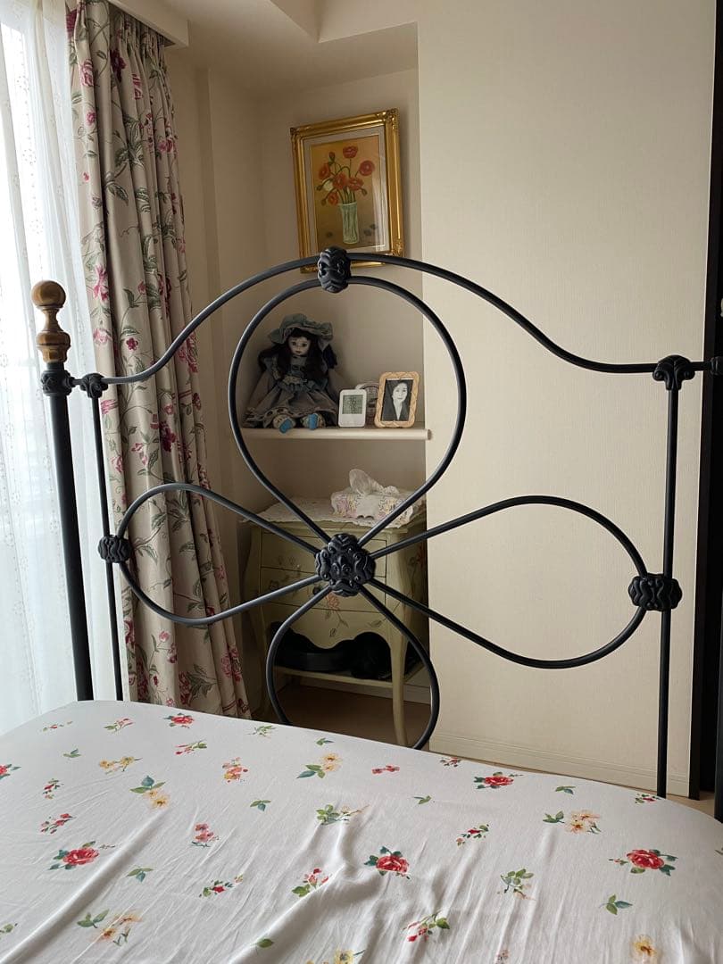 LAURA ASHLEY ローラアシュレイ セミダブルベッドアイアンオマケ付き