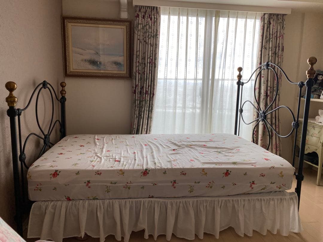 LAURA ASHLEY ローラアシュレイ セミダブルベッドアイアンオマケ付き