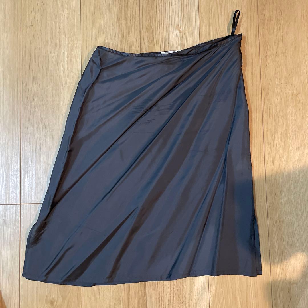 ミナペルホネン wander ひざ丈スカート ダメージ加工 ペチコート付 38