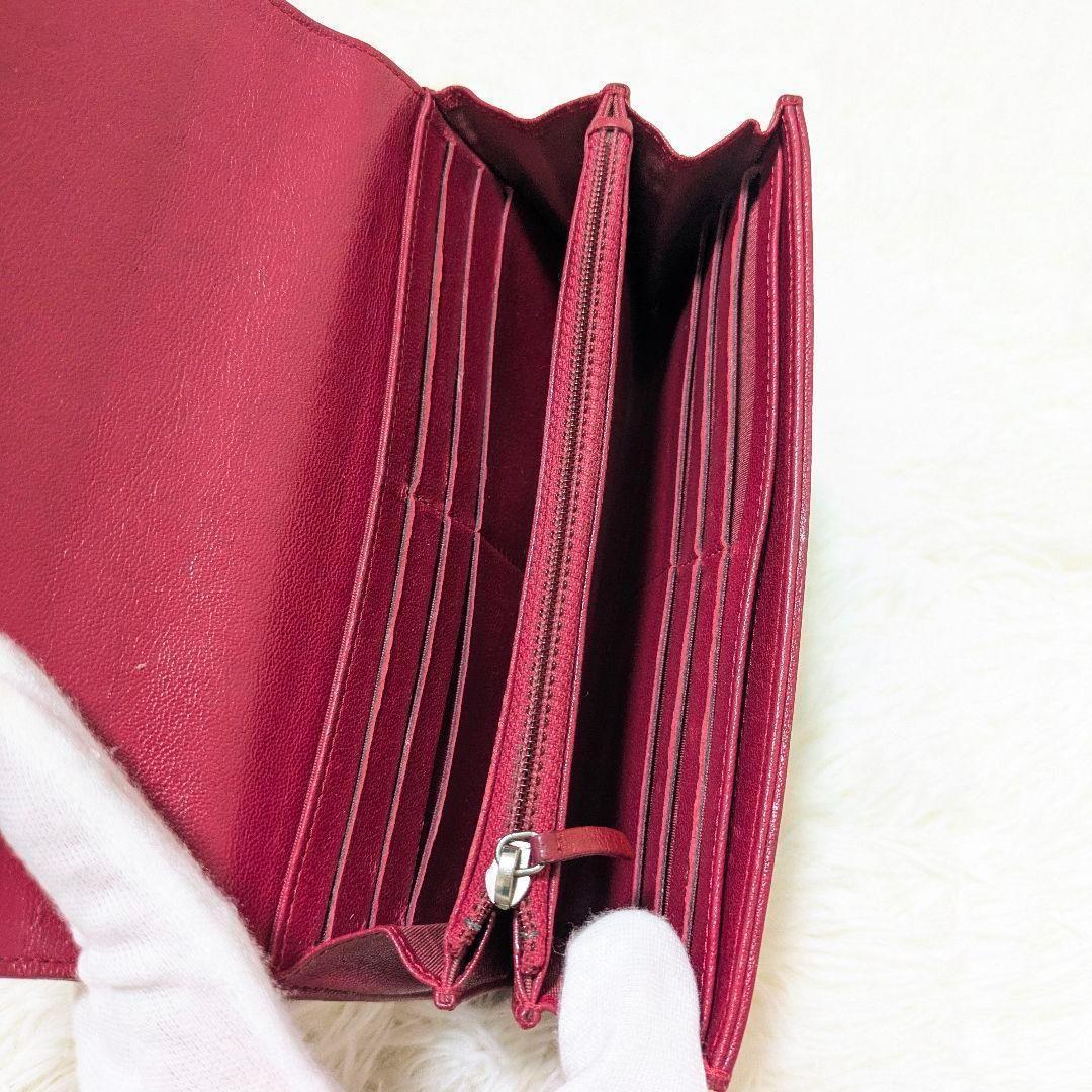 希少✨CHANELシャネル　マドモアゼル　マトラッセ　フラップ　長財布　ボルドー