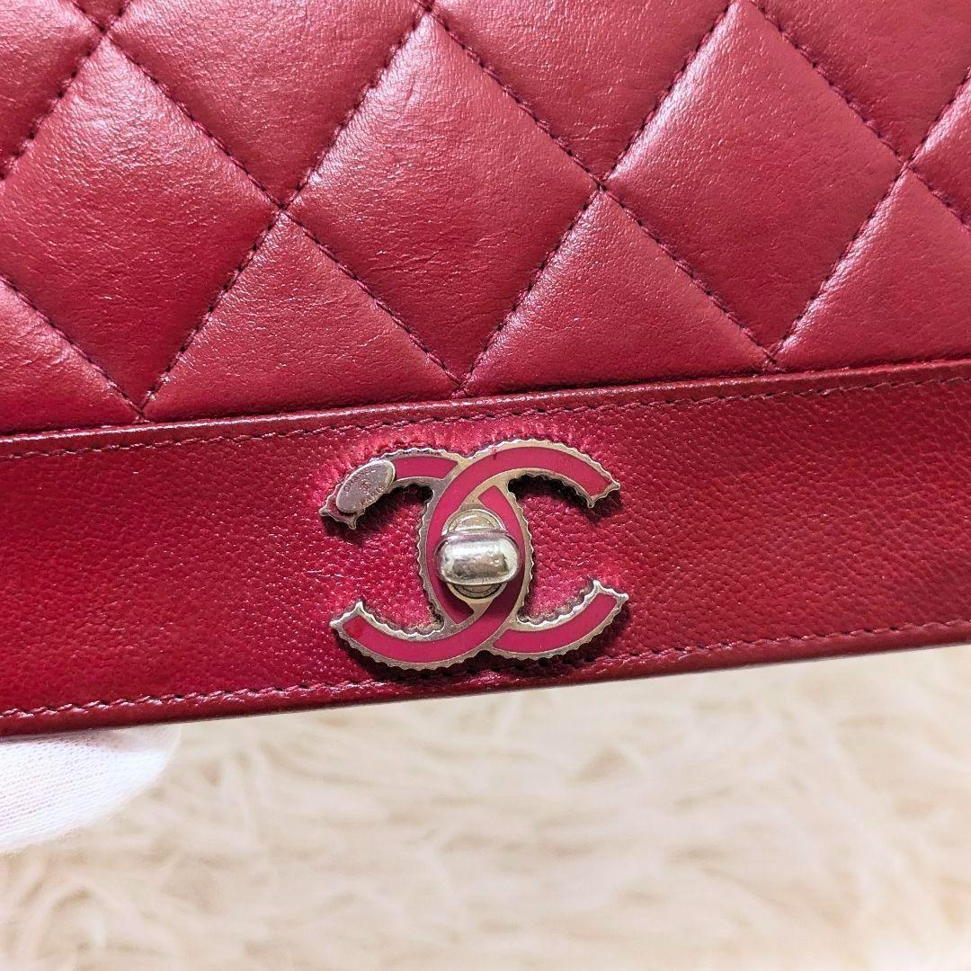 希少✨CHANELシャネル　マドモアゼル　マトラッセ　フラップ　長財布　ボルドー