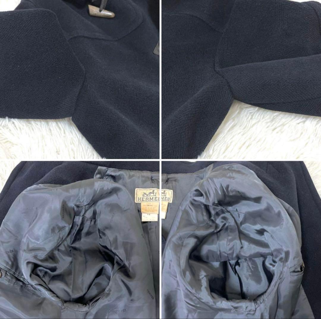極希少・極美品　エルメス ダッフルコート ヘリンボーン Lサイズ